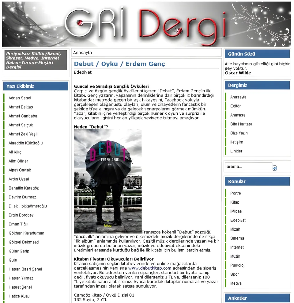 Gri Dergi – Debut