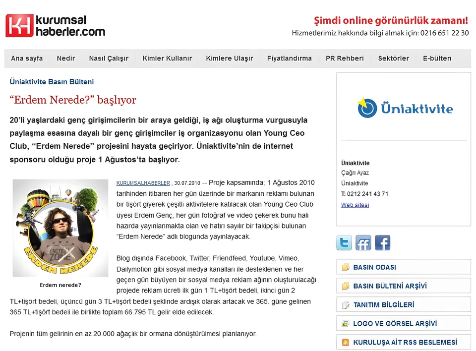 Kurumsal Haberler – Erdem Nerede